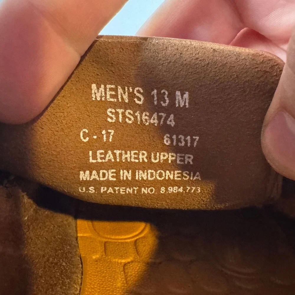 Sperry Mens Brown Leather Slip On Boat Shoes STS16474 Moc Toe Size 13 M
